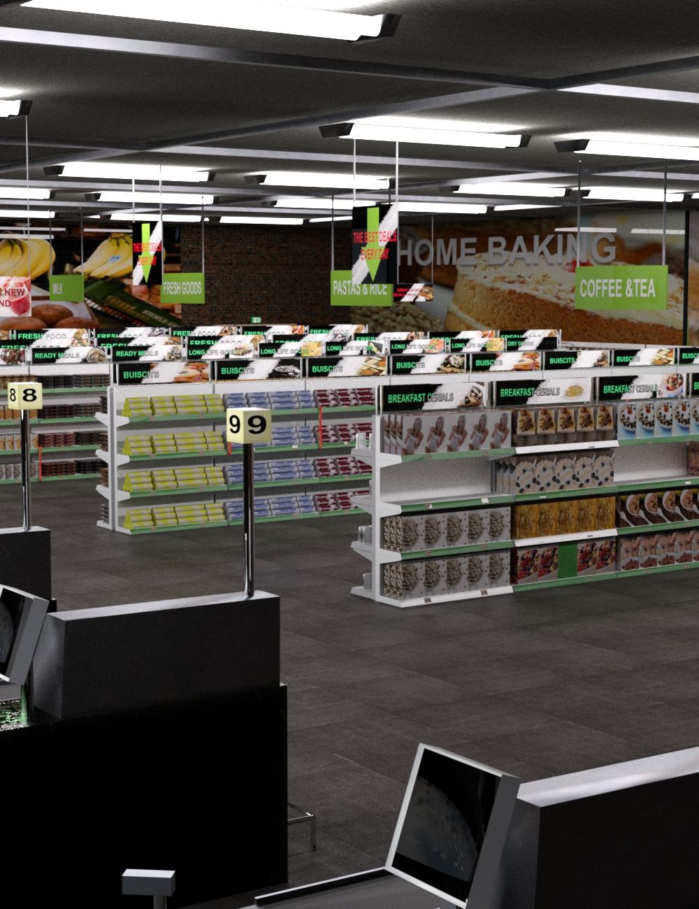 Engelse supermarkt 3d model