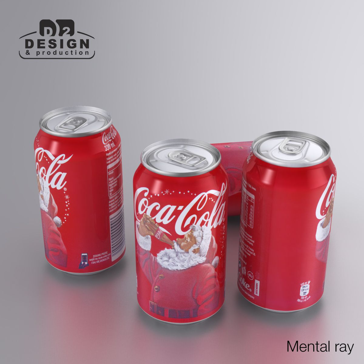 Напиток Can Coca Cola Christmas 330мл 3d model