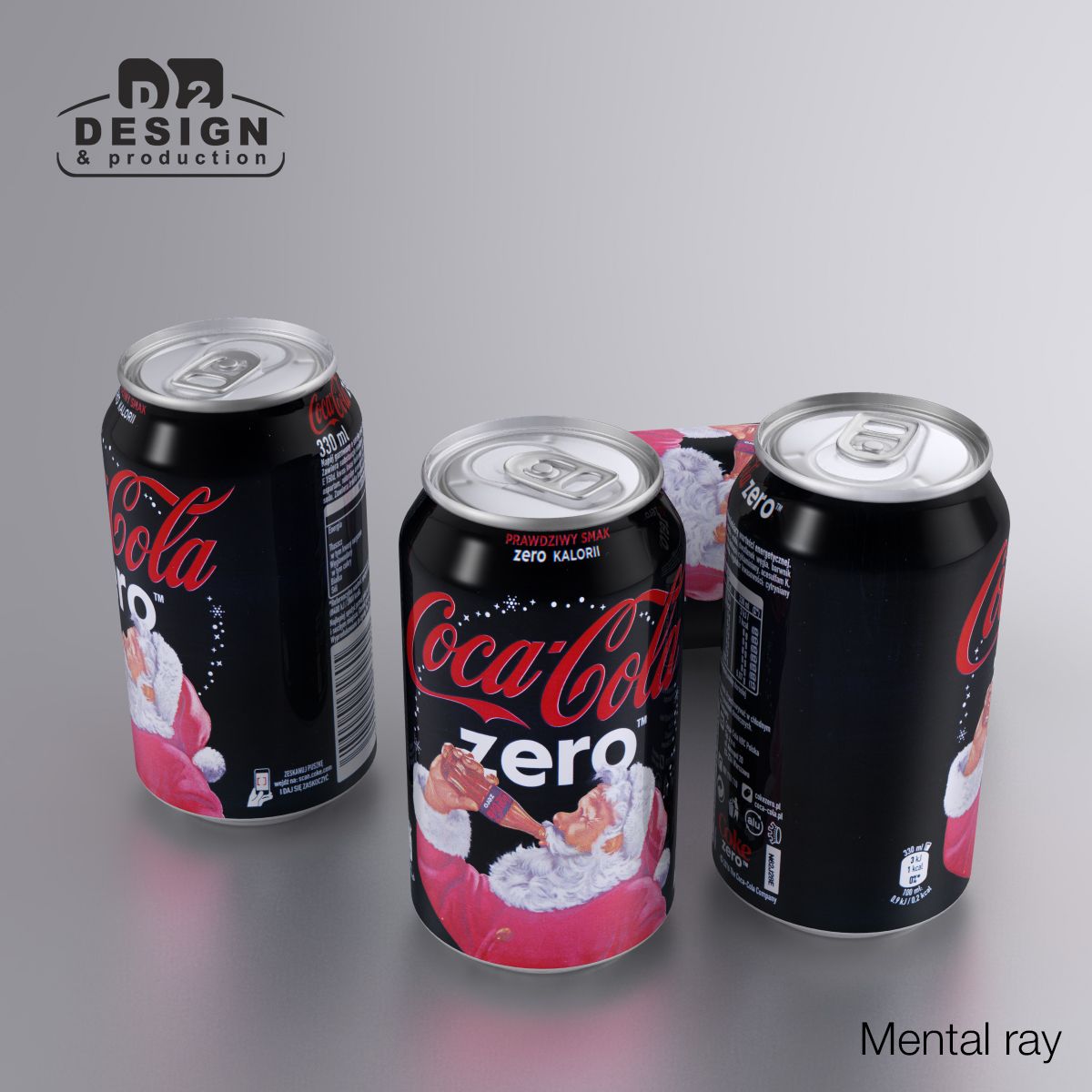 Beverage Can Coca Cola Zero Christmas 330ml 3d model