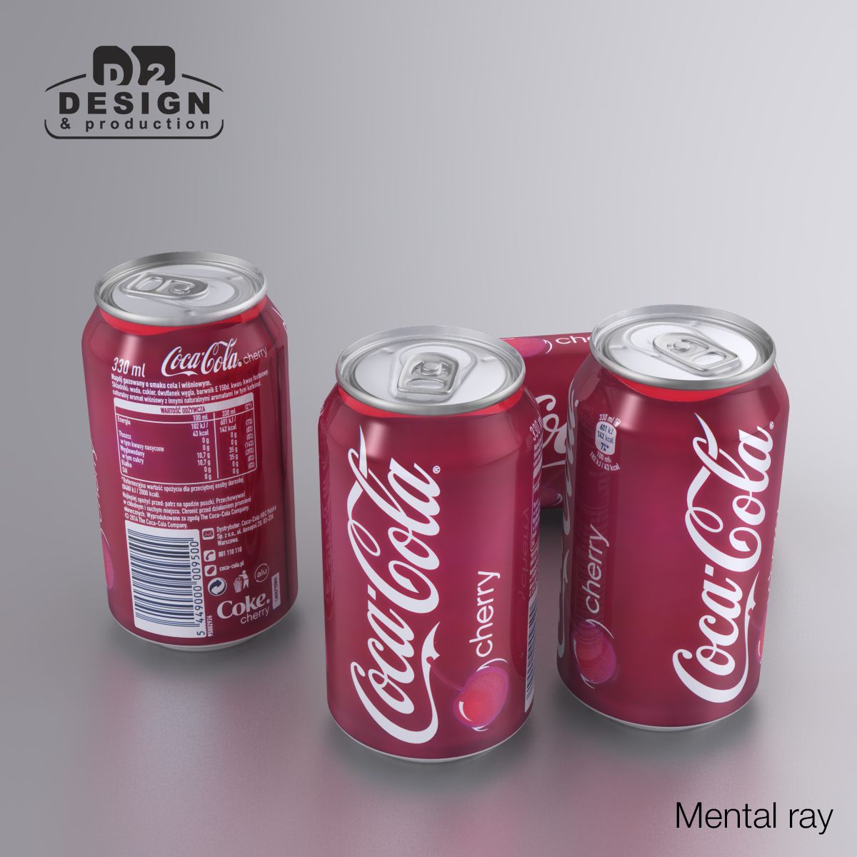 Напиток Can Coca Cola Cherry 330мл 3d model