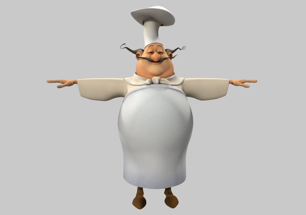 Cartoon Cook 3d model