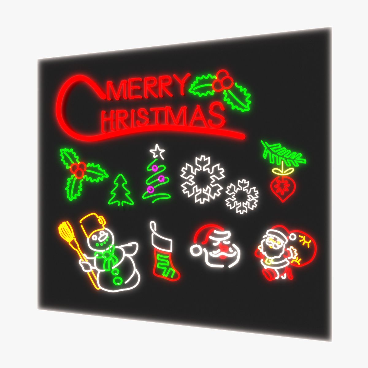 Christmas Neon Pack 3d model