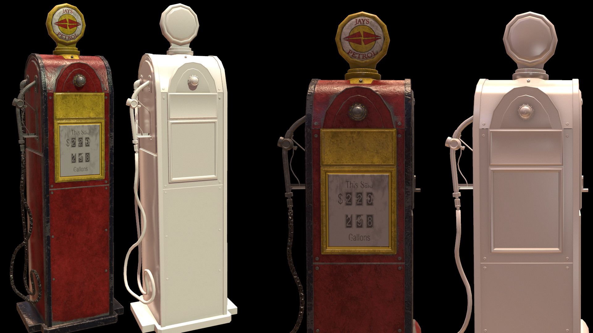 Petrol pump machine royalty-free 3d model - Preview no. 3