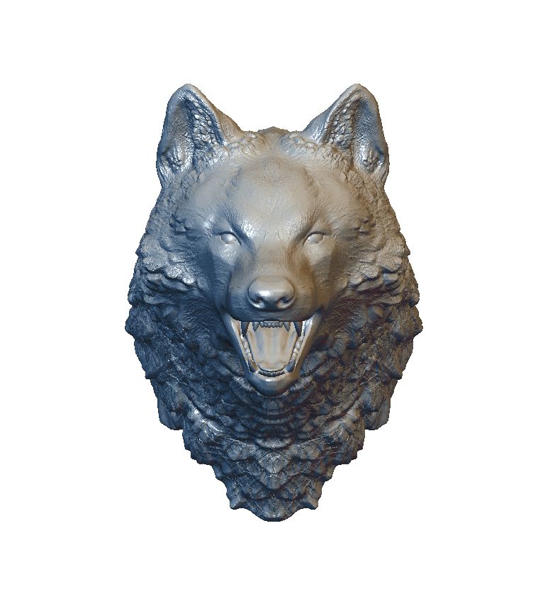 Solid wolf head 3d model