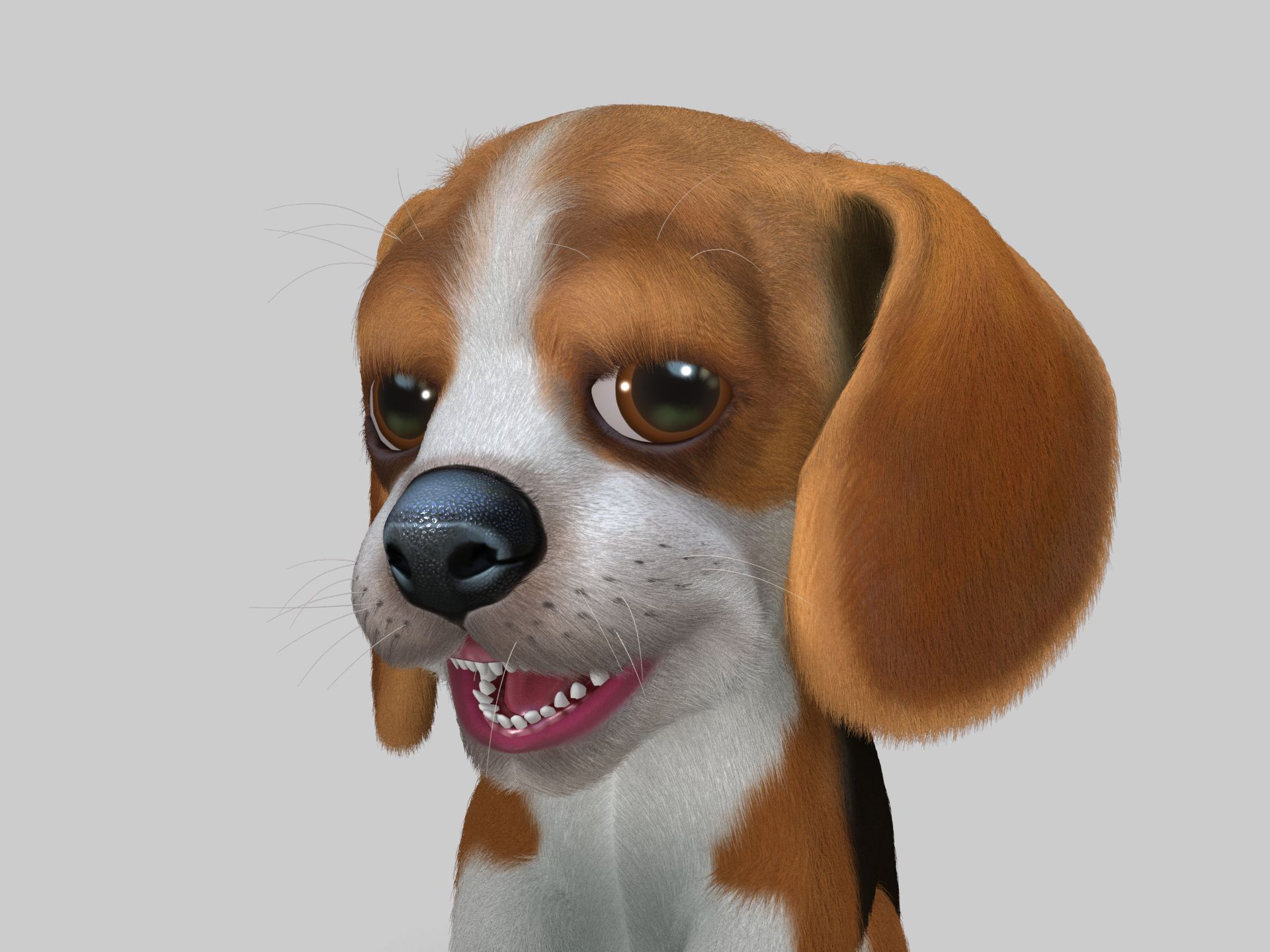 Cachorro de perro (aparejado) modelo 3d