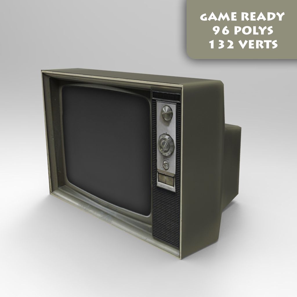 Old Tv Game Ready 3d model