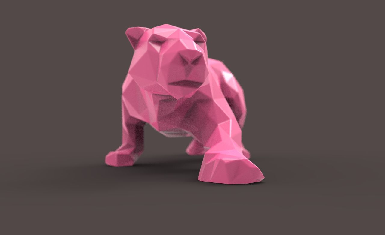 Leopard low poly 3d model