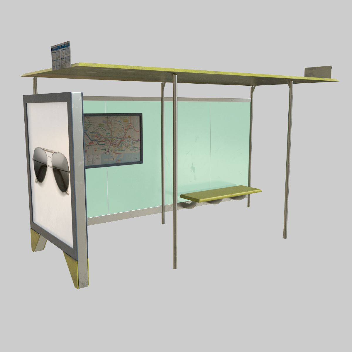 City bus stop 3d model