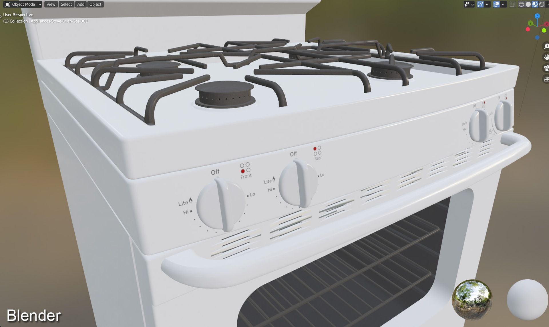 Gas Stove - Range royalty-free 3d model - Preview no. 26