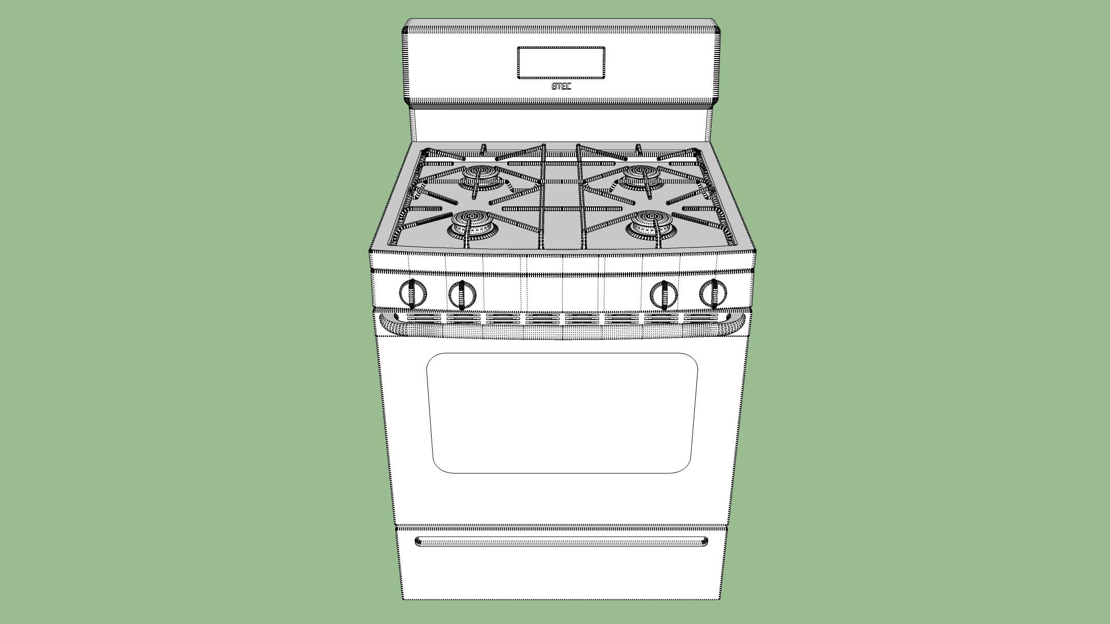 Gas Stove - Range royalty-free 3d model - Preview no. 32