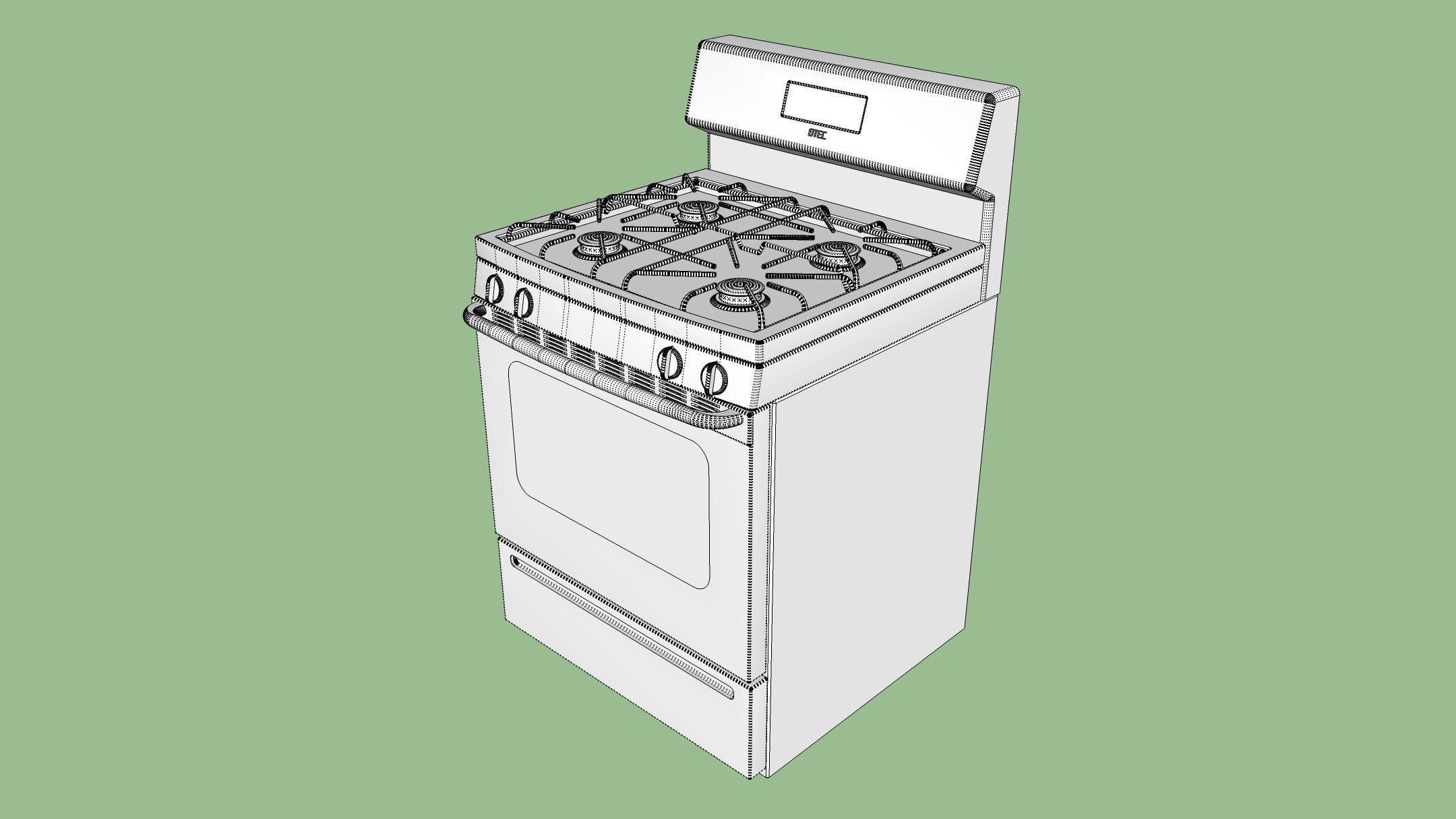 Gas Stove - Range royalty-free 3d model - Preview no. 29