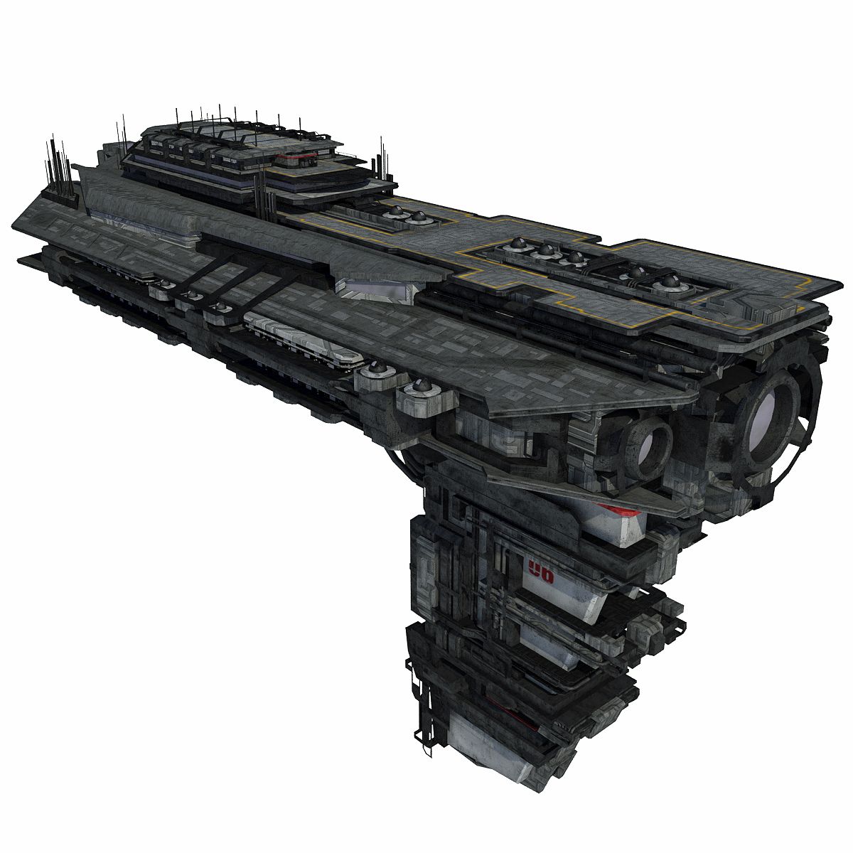 Sci Fi Spaceship Battleship Cruiser - Sci-Fi  Spacecraft 6 3d model