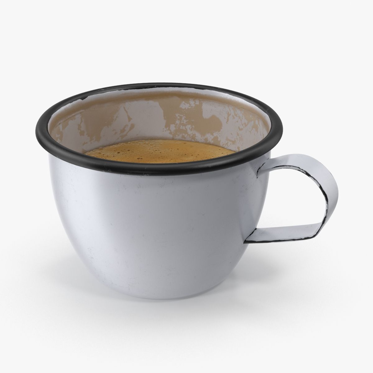 Mug à café 02 à moitié plein 3d model