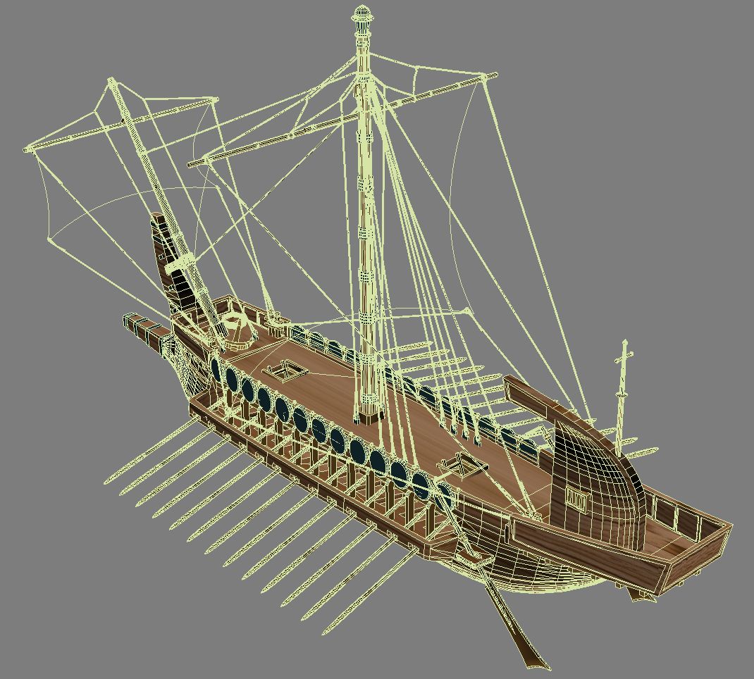 Griekse oude boot royalty-free 3d model - Preview no. 9