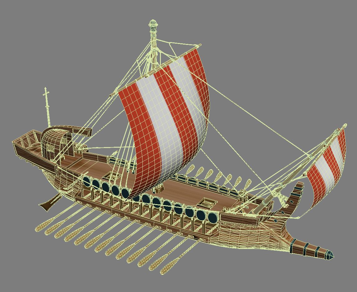 Griekse oude boot royalty-free 3d model - Preview no. 7