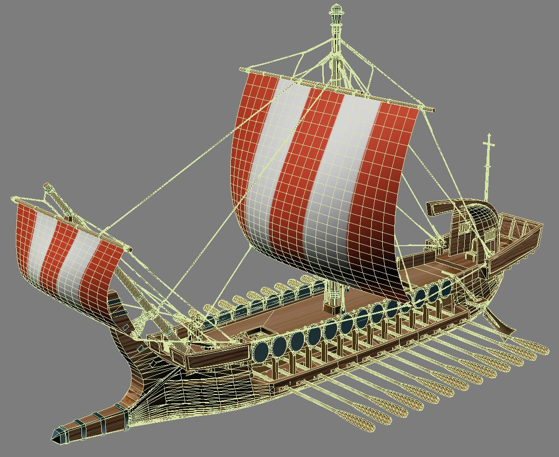 Griekse oude boot royalty-free 3d model - Preview no. 8