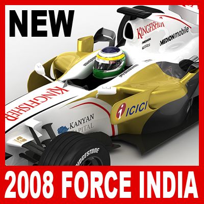 F1 2008 Force India VJM01 3d model