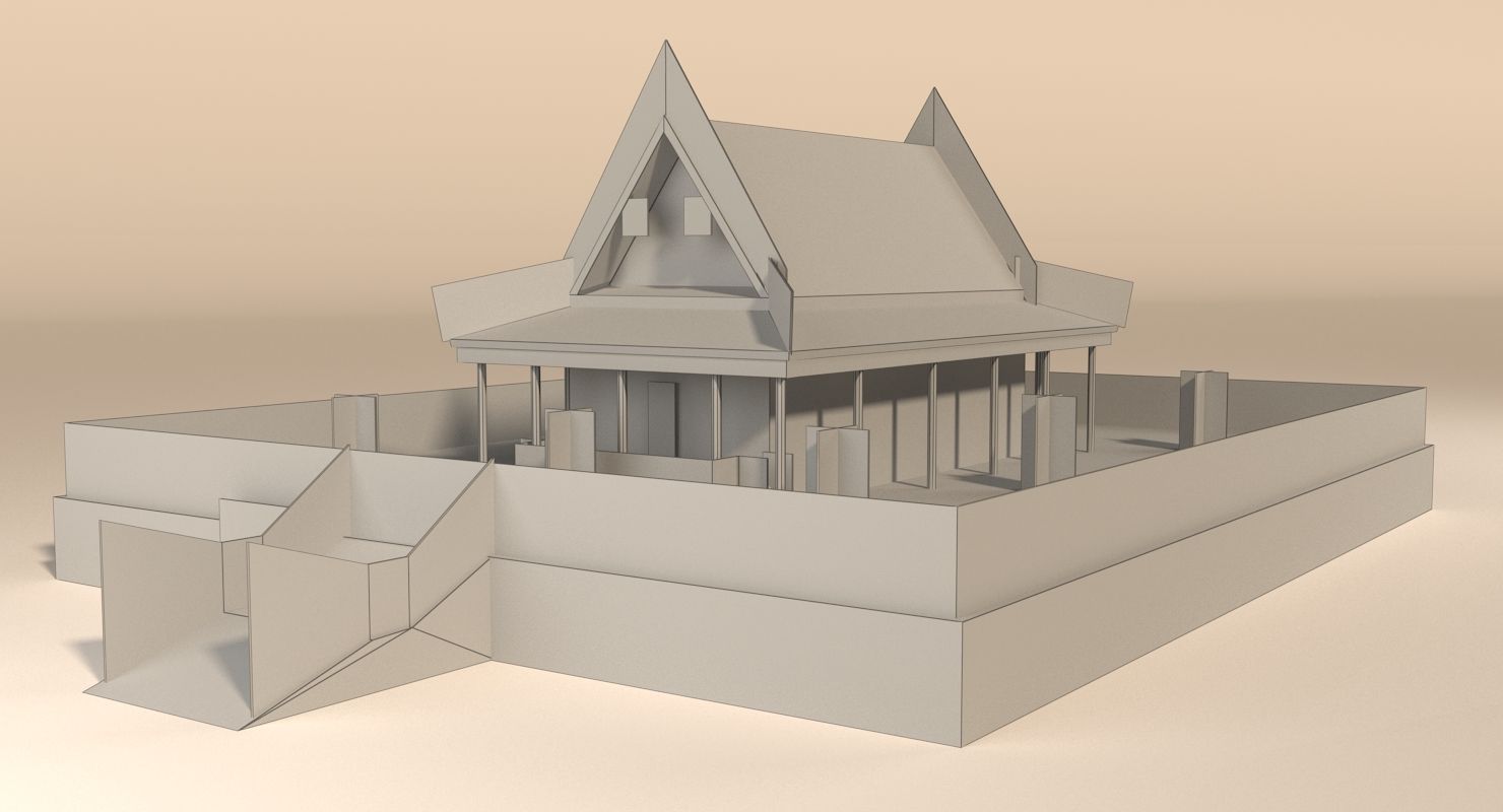 Aziatische tempel royalty-free 3d model - Preview no. 13