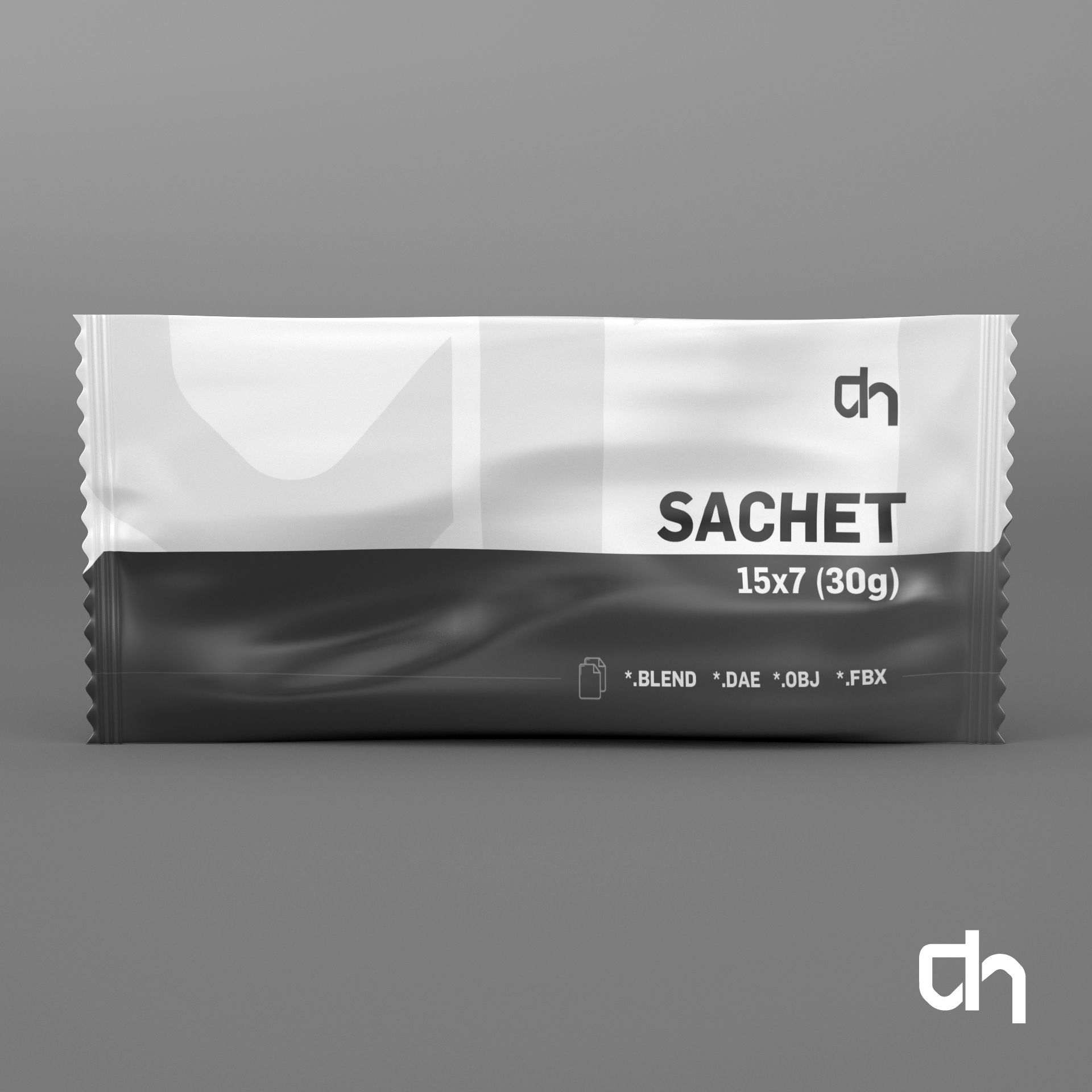 Sachet 15x7cm (30 grams) 3d model