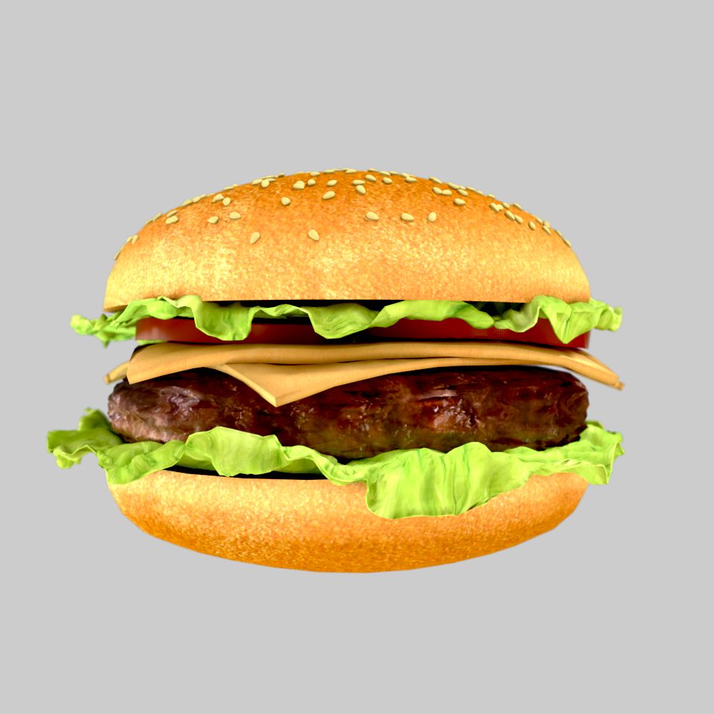 Fotorealistisk hamburgare 3d model