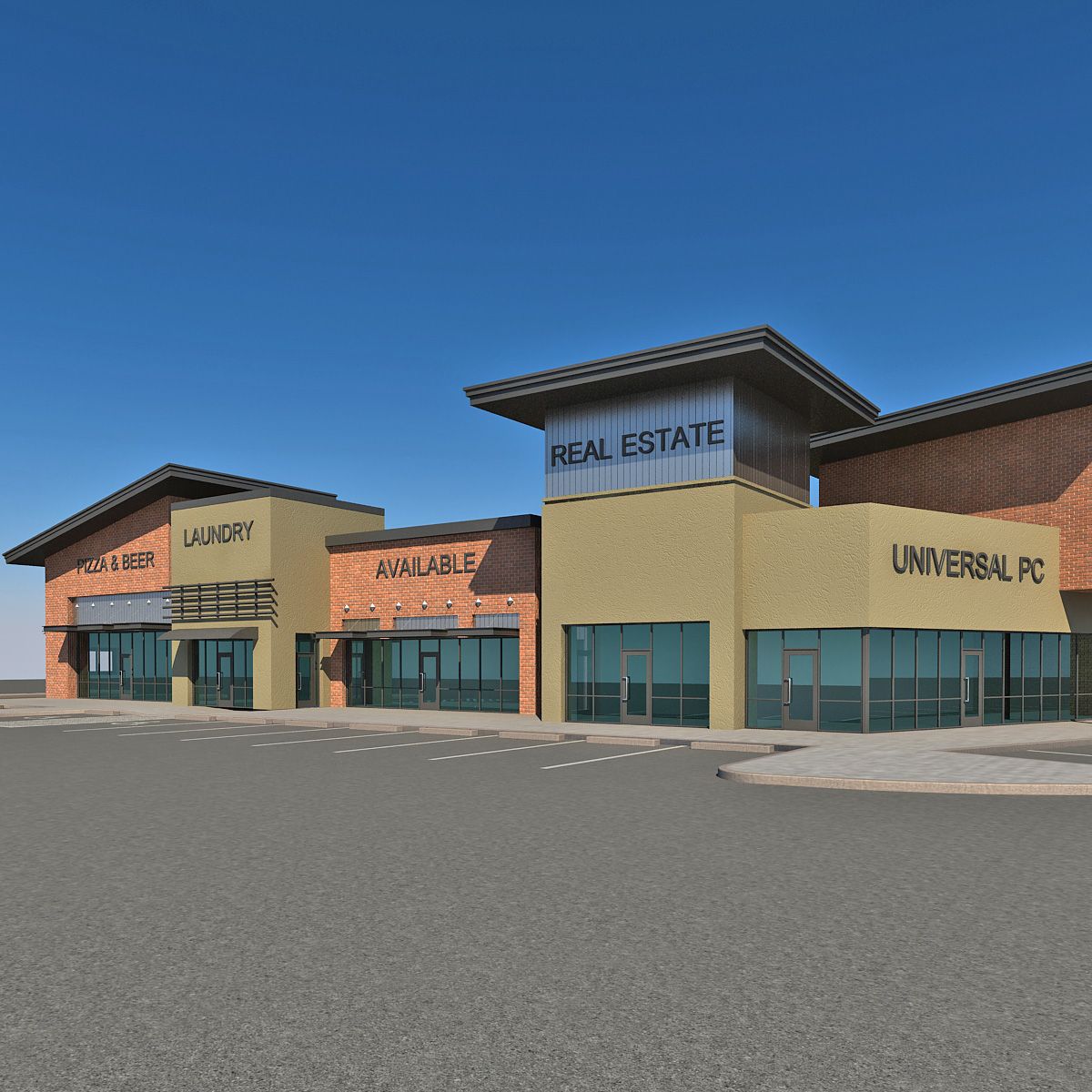 Small Retail Center 3d model