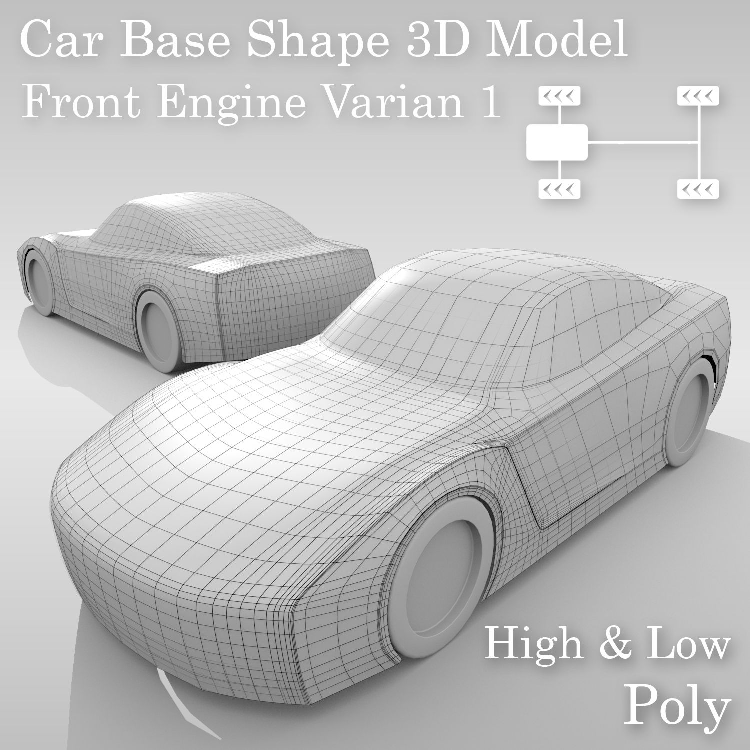 Variante 1 do Layout FR do Car Base 3d model