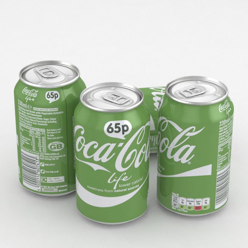 Beverage Can Coca-Cola Life 330ml 3d model