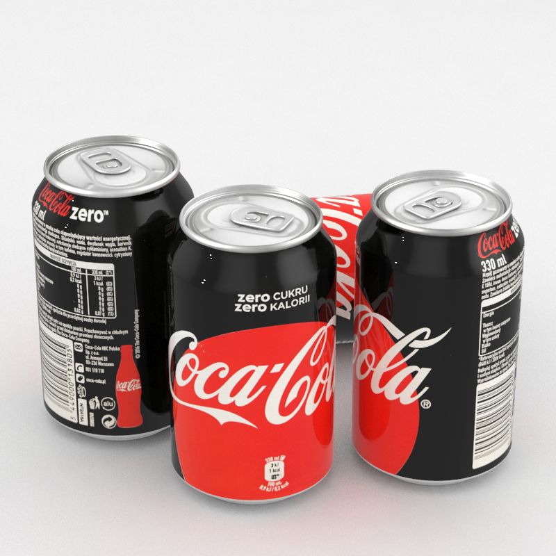 Beverage Can Coca-Cola Zero 330ml 3d model