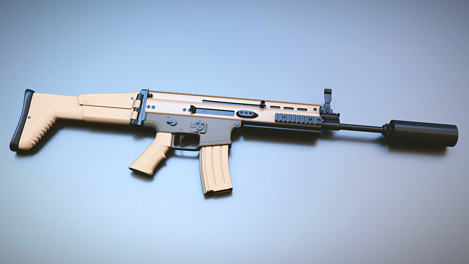 SCAR-L tüfeği 3d model