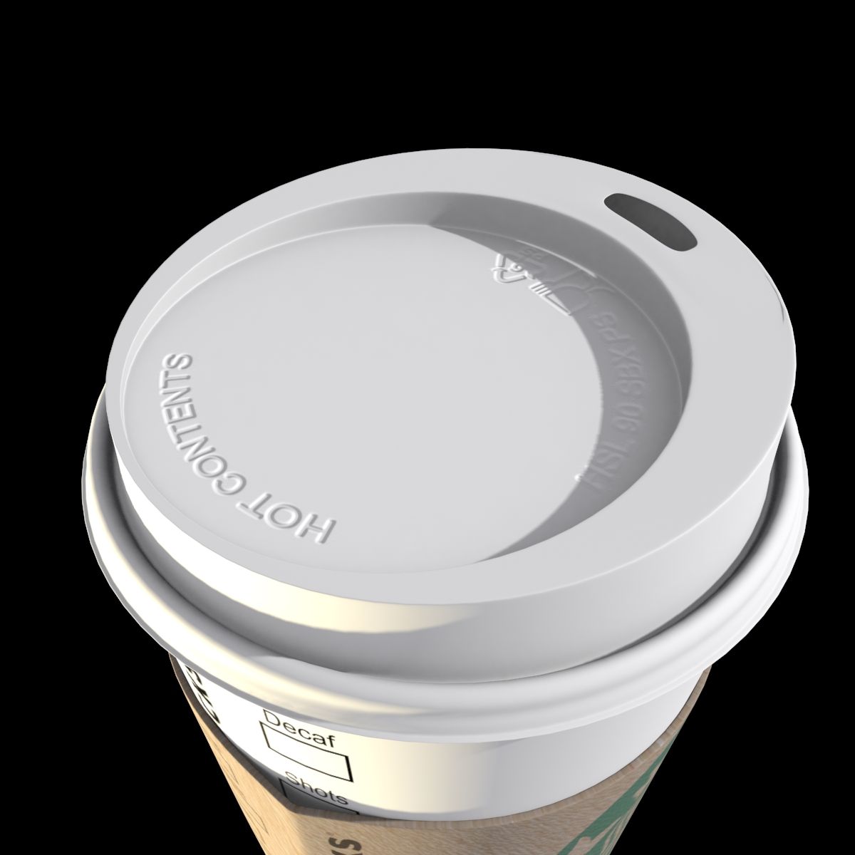 Starbucks Kağıt Bardak royalty-free 3d model - Preview no. 3