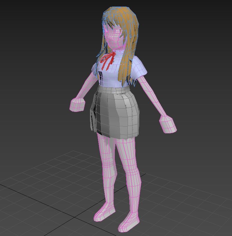 Basic- Laag poly anime model 3d model