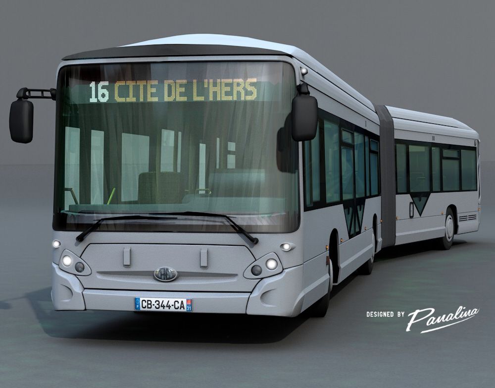 Autobus urbano articolato 3d model