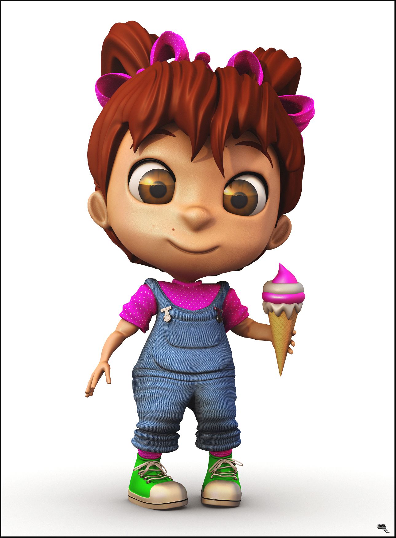 Menina personagem Cartoon V1 3d model