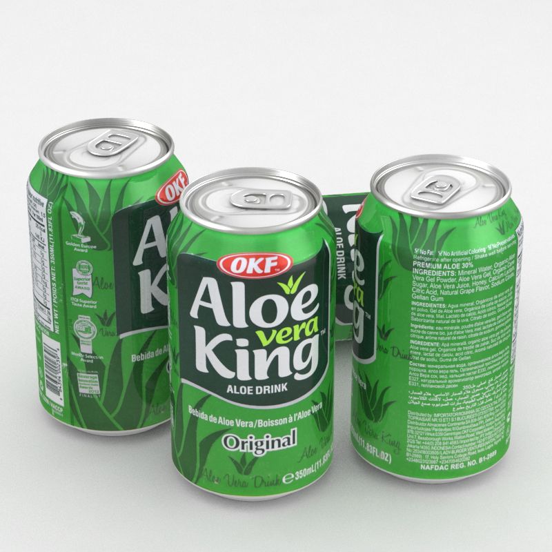 Beverage Can OKF Aloe Vera King 350ml 3d model