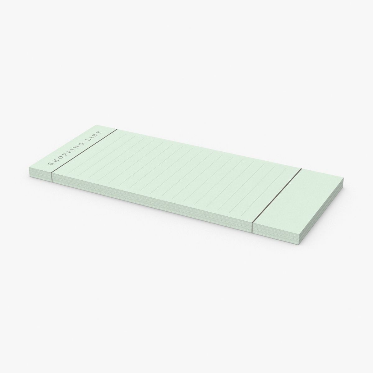 Writing Pad Shopping List Green 3d model