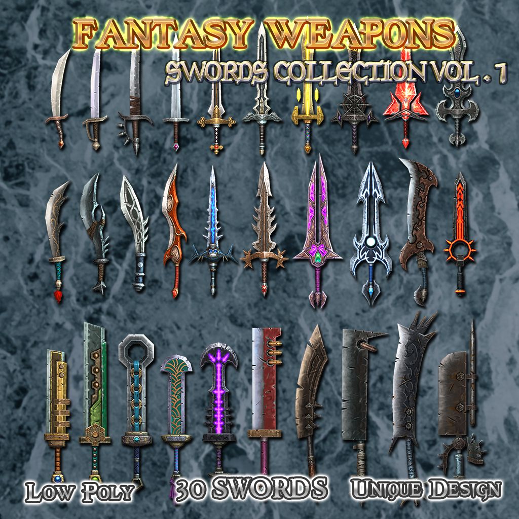 Medieval Fantasy Weapon Sword Collection Vol.01 3d model