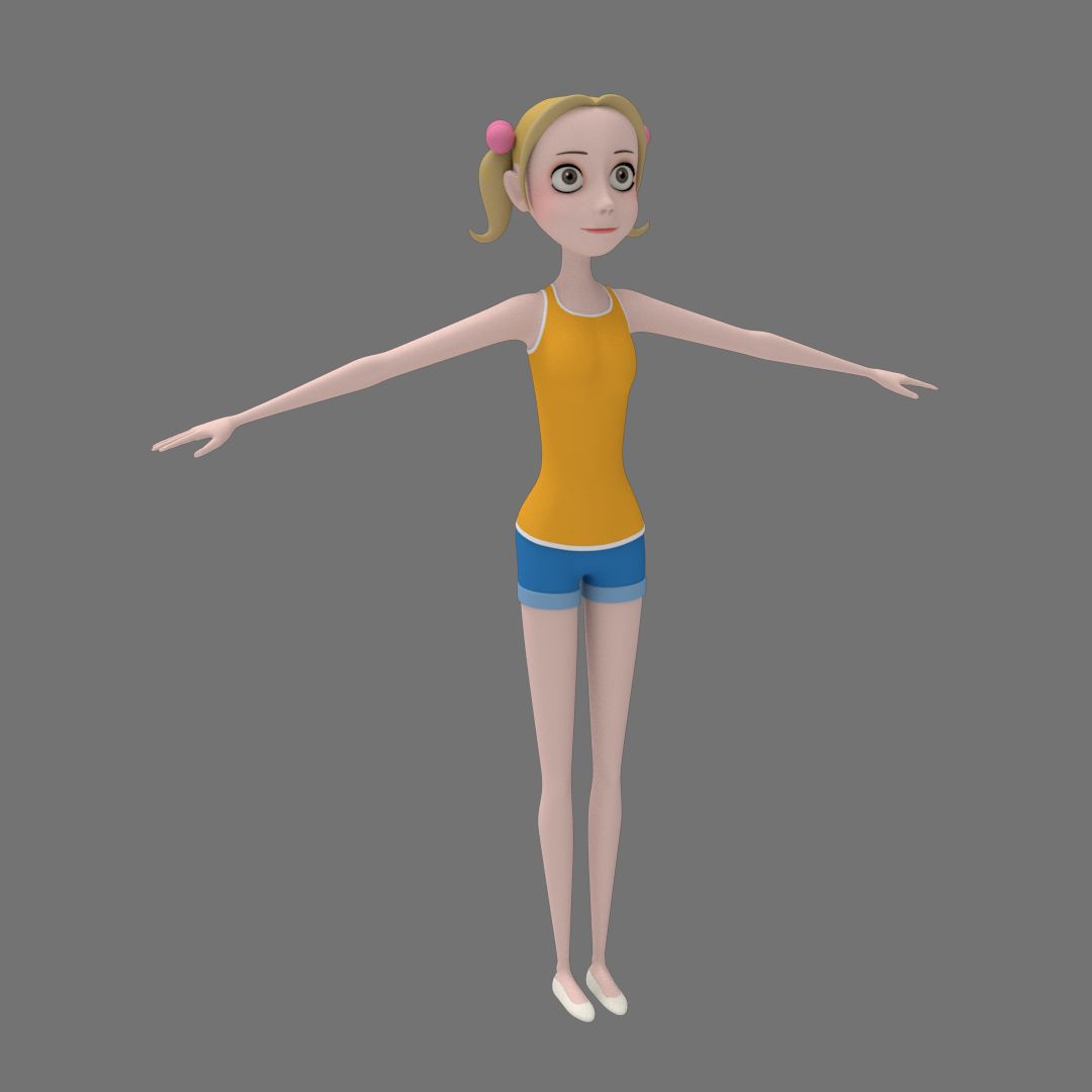 un personnage de fille 3d model