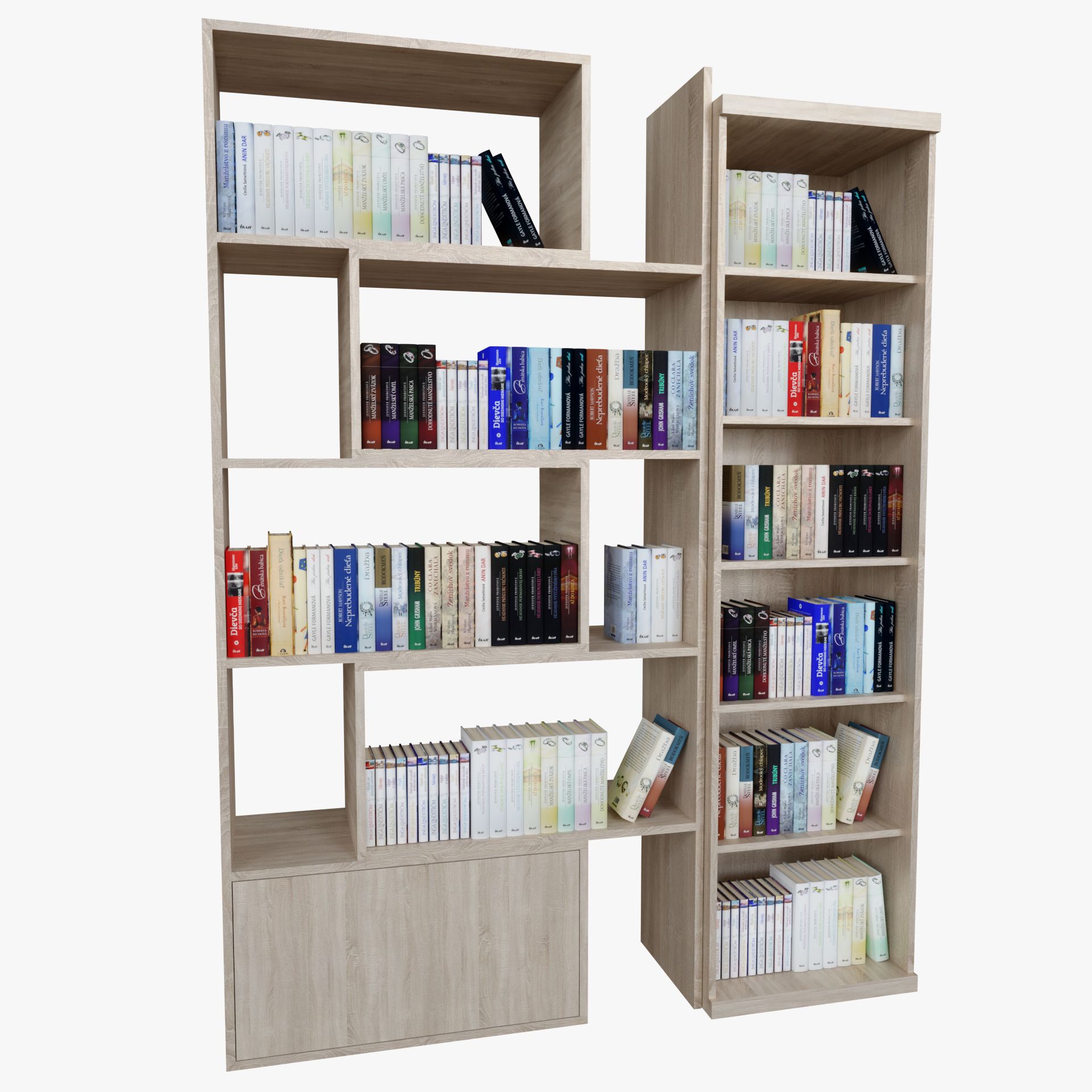 Prateleiras de livros com livros 3d model