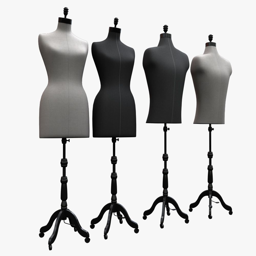 mannequin female and male models 3d model