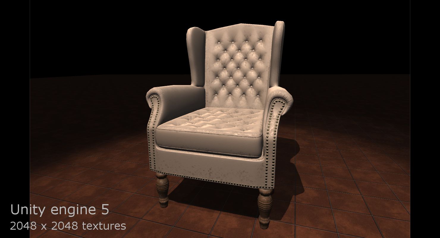 Alter dreckiger Sessel royalty-free 3d model - Preview no. 12