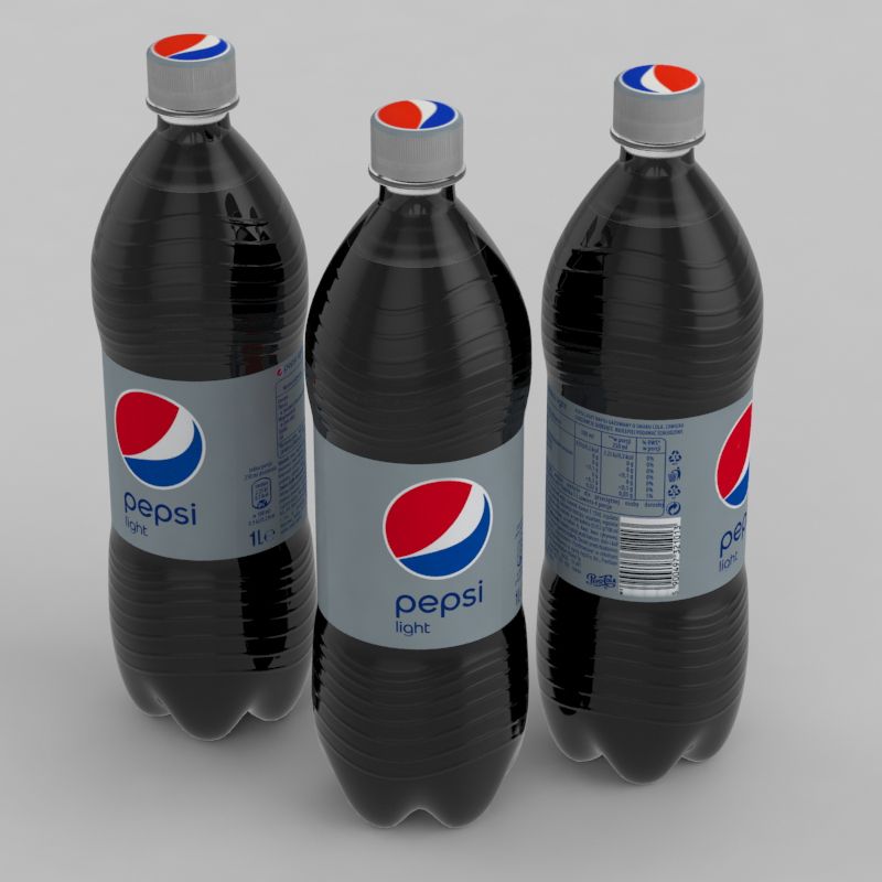 Beverage Bottle Pepsi Light 1L 3d model