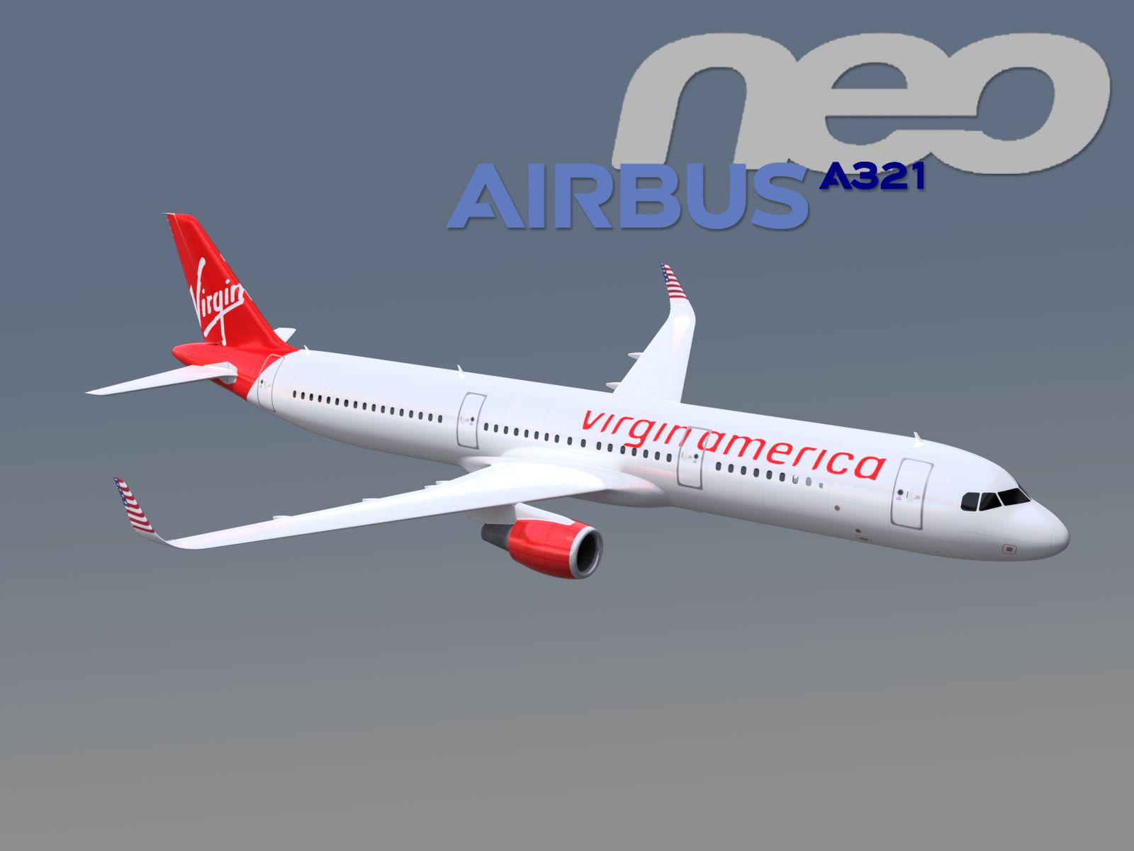 Airbus A321neo Virgin 3d model