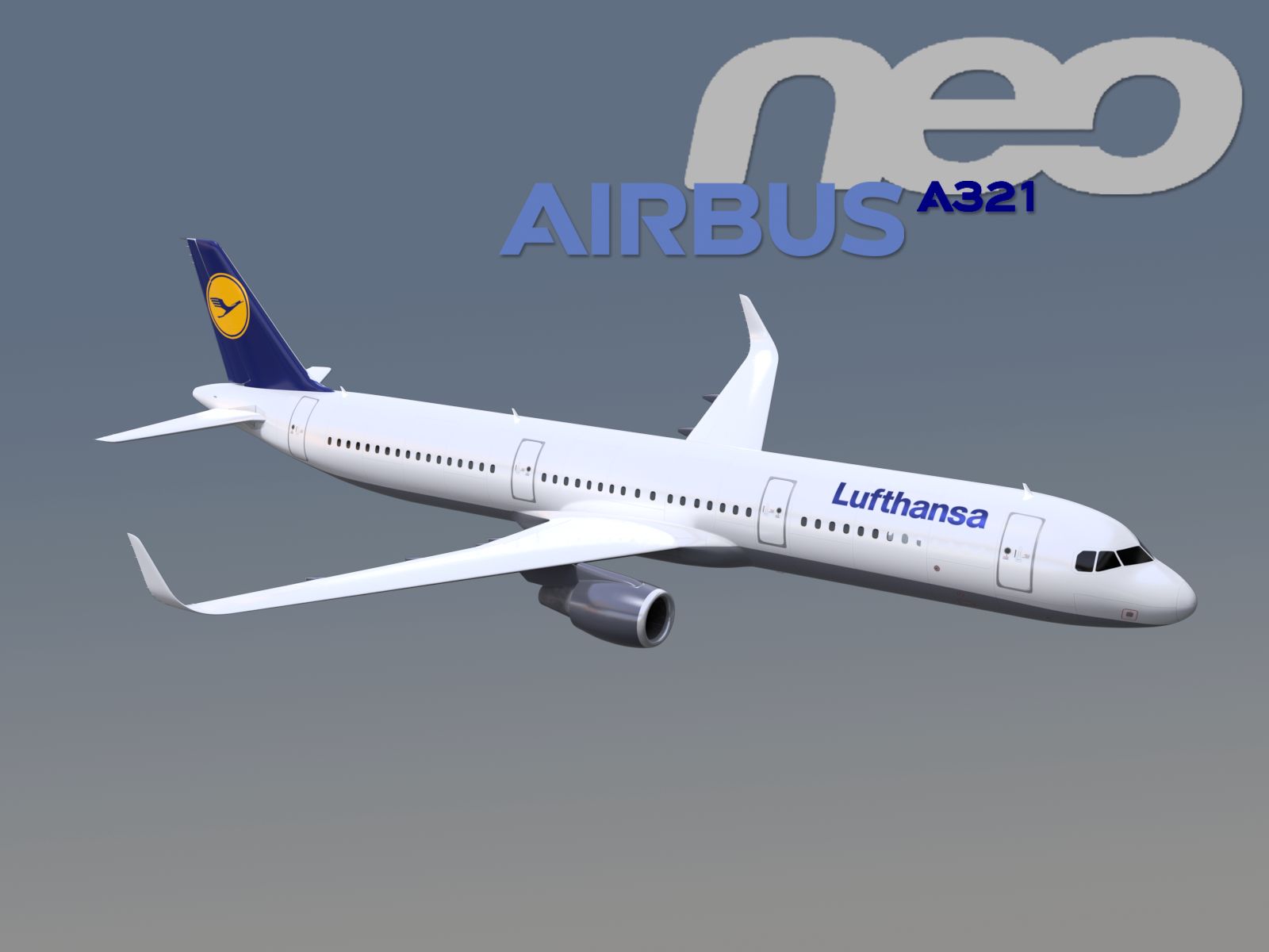 Airbus A321neo Lufthansa 3d model