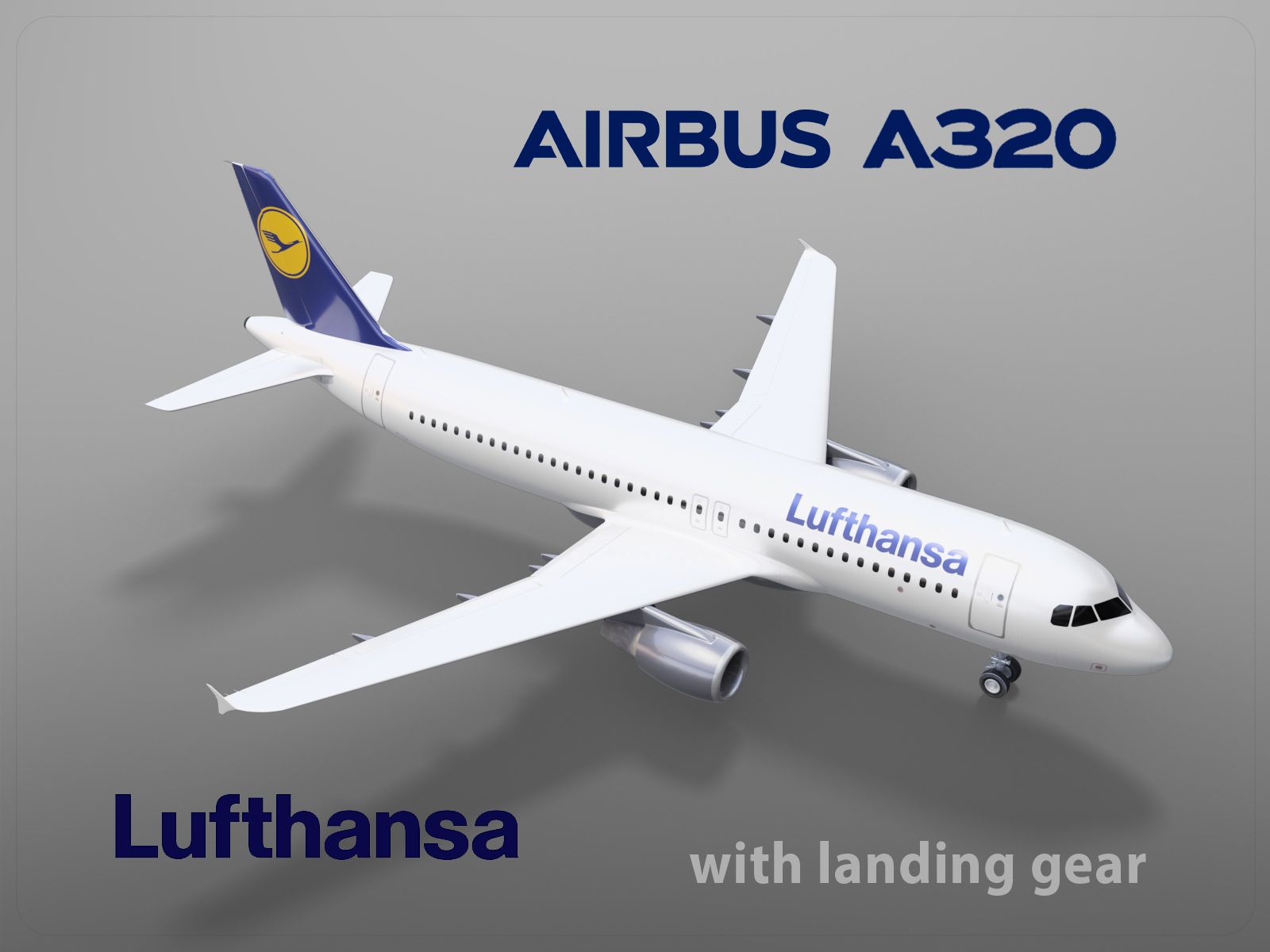 Airbus A320 Lufthansa con carrello di atterraggio 3d model