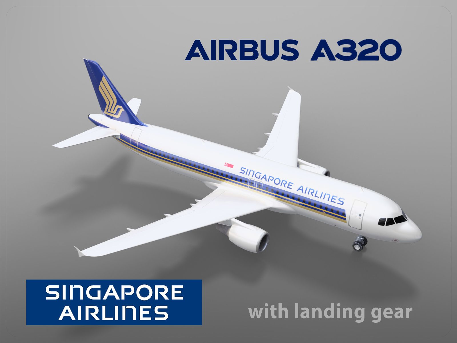 Compagnie aeree Airbus A320 Singapore con carrello di atterraggio 3d model