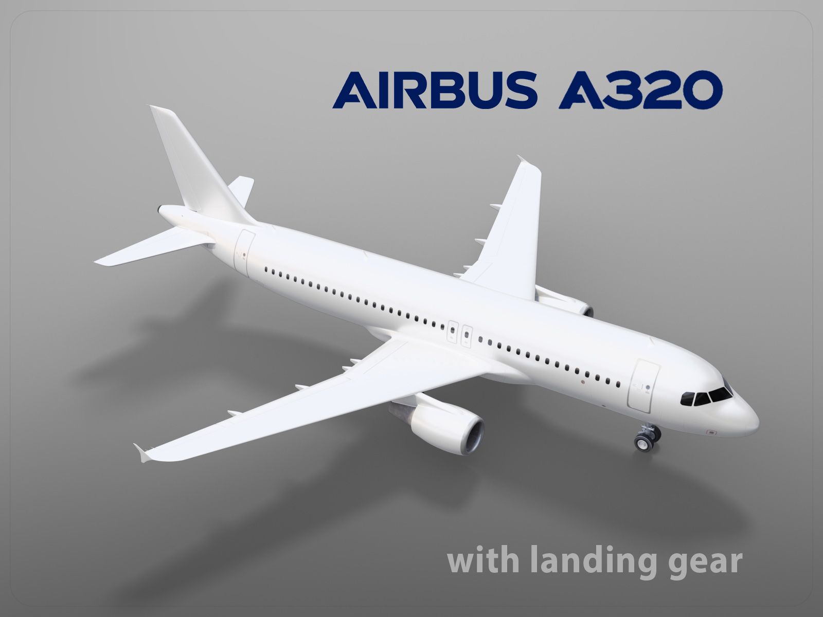 Airbus A320 con carrello di atterraggio 3d model