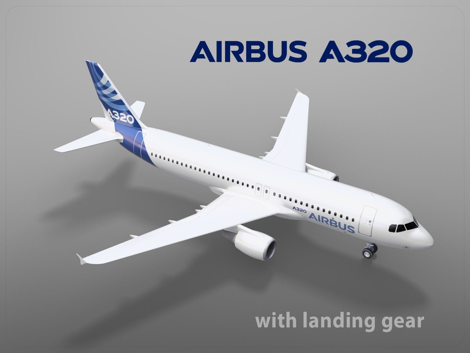 Airbus A320 con carrello di atterraggio 3d model