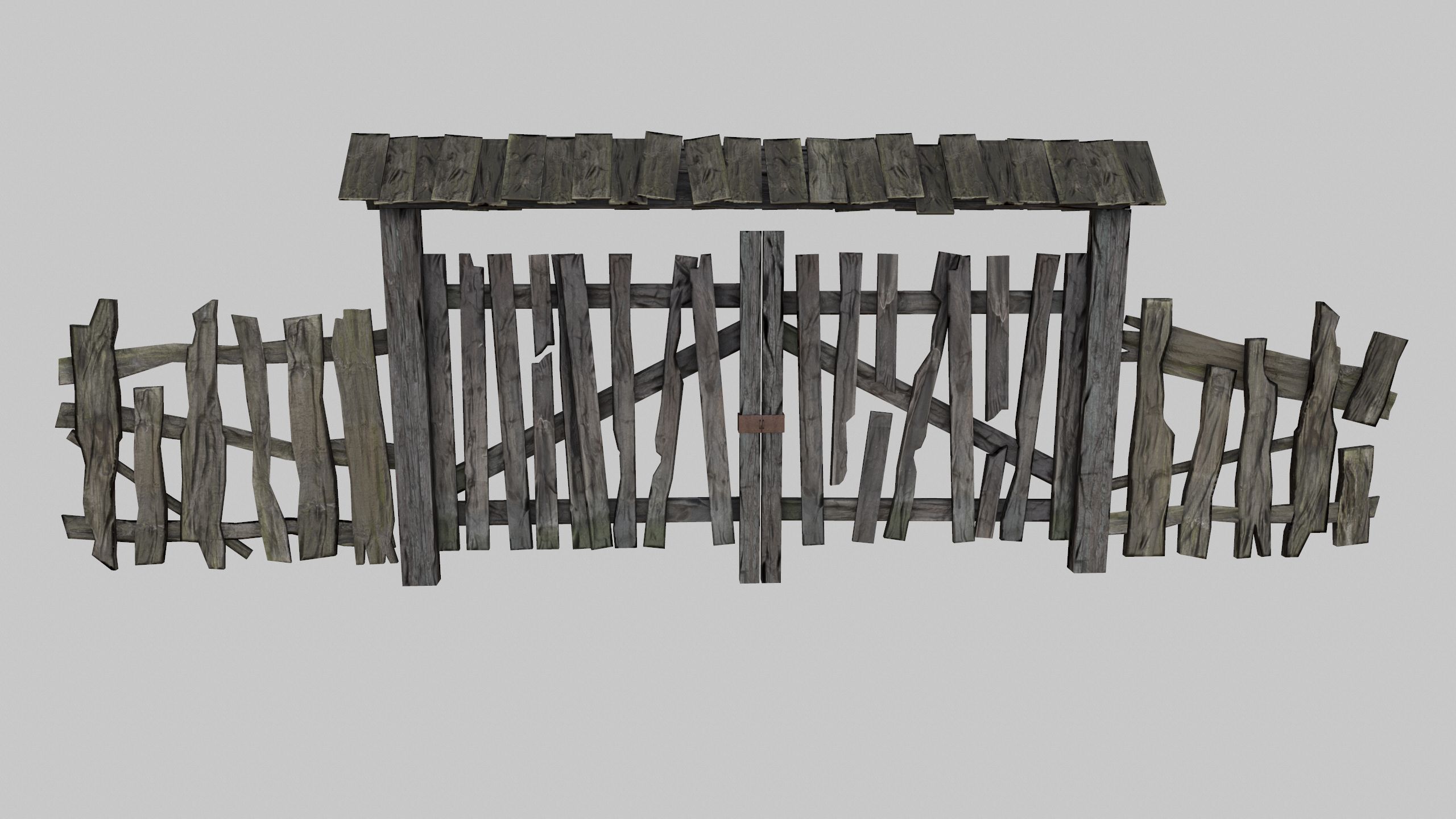 Old wooden gate 3d model