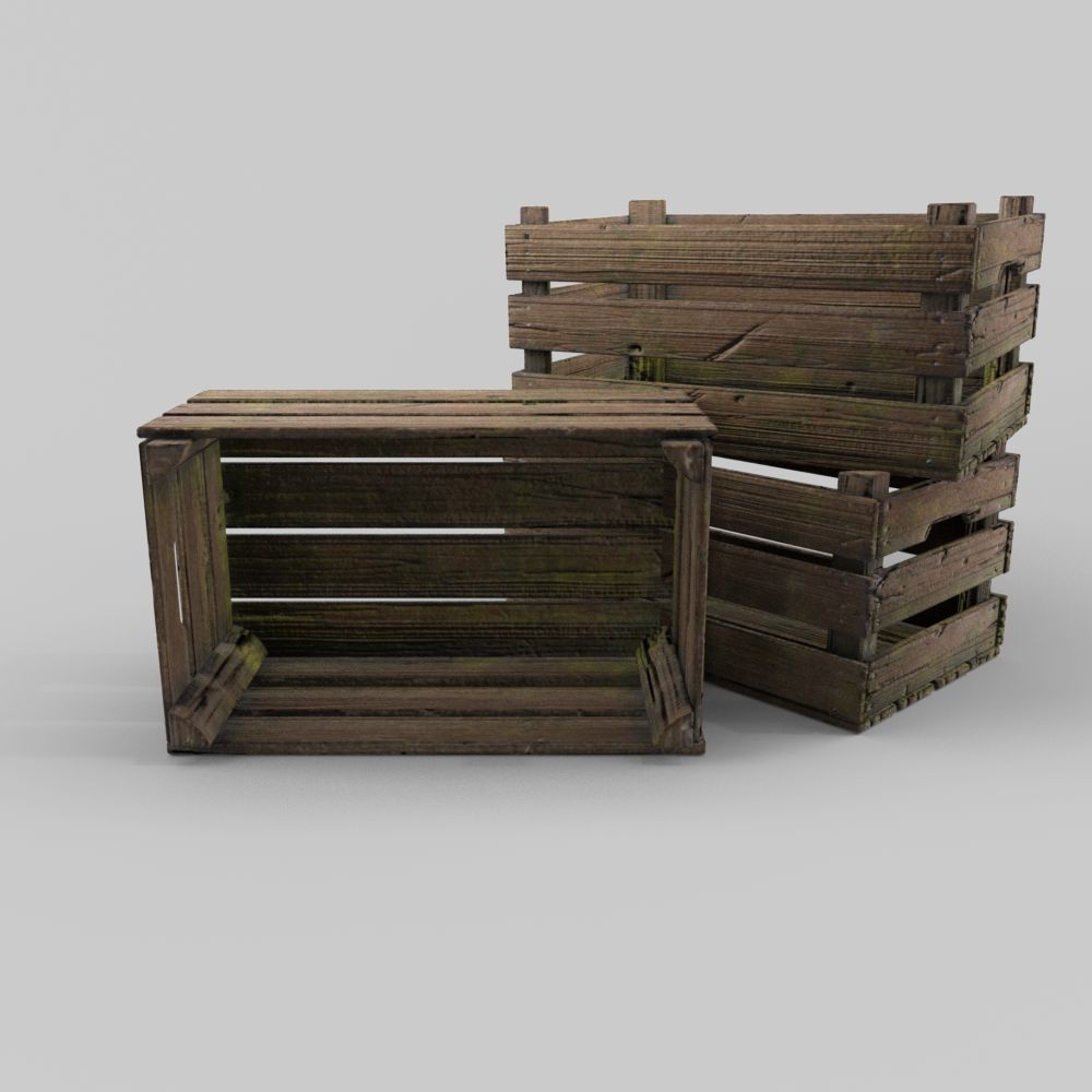 Caisse en bois 3d model