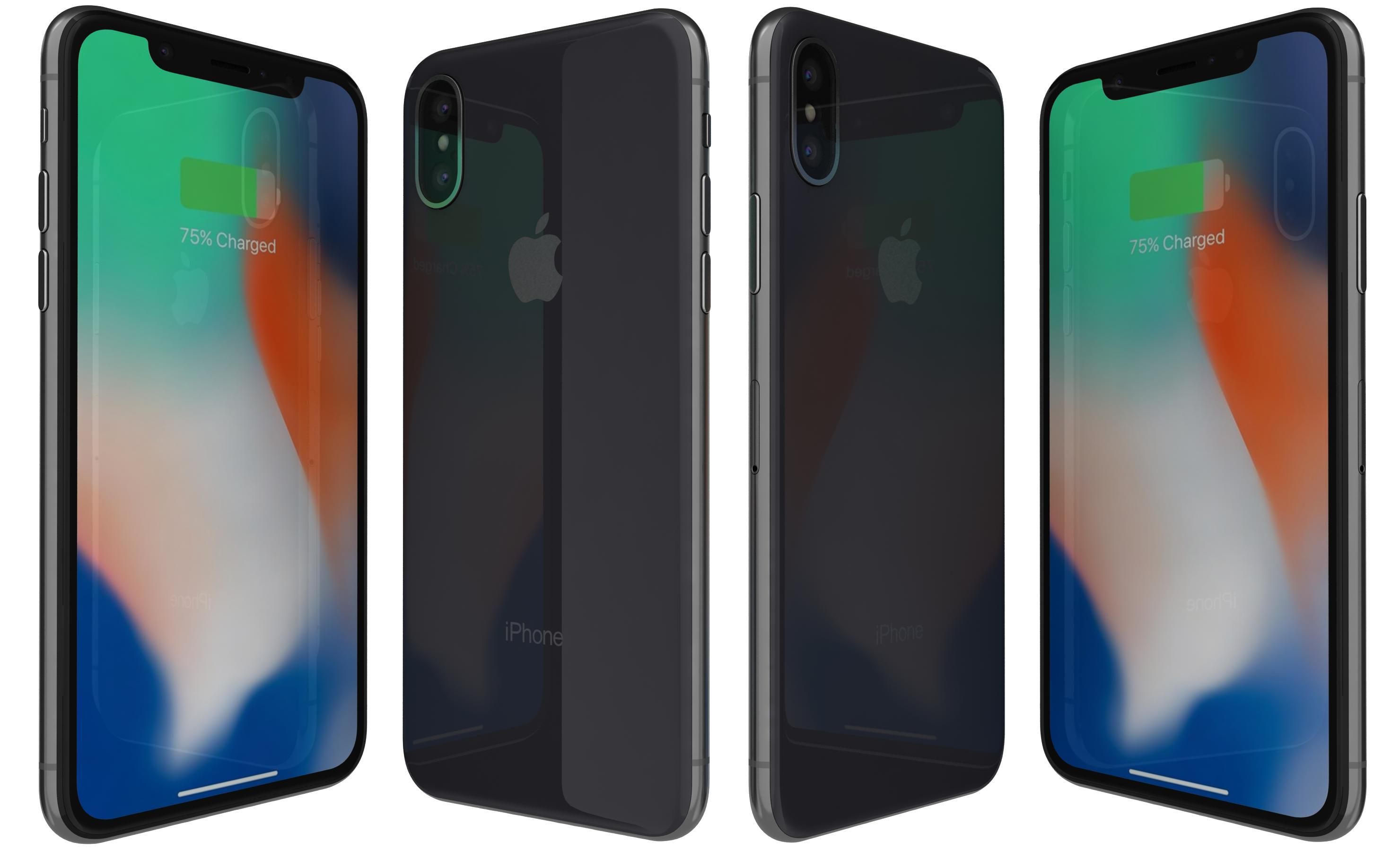 Apple iPhone X Space Gray 3d model